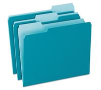 Pendaflex Two-Tone Color File Folders, Letter Size, 1/3 Cut, Teal, 100 Per Box (152 1/3 Tea)