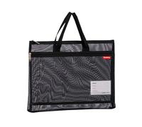 Pendancy Black Zipper Pouch, Fits A4 Paper, File Bag with Handle