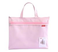 Pendancy Mesh Zipper Pouch 11x13.7 in, Large Double Pocket Waterproof File Bag with Handle, A4 Size Foldable Document Storage for Puzzle Project/Cross Stitch/Travel/Office, Pink, A