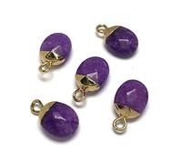 pendant 10pcs, Natural Stone Pendants Oval Shape Exquisite Pendant for Jewelry Making DIY Necklace Earring Accessories Reiki Healing Gift Genuine Gemstone Beads Jewellery-Making ( Size : Amethysts )