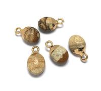 pendant 10pcs, Natural Stone Pendants Oval Shape Exquisite Pendant for Jewelry Making DIY Necklace Earring Accessories Reiki Healing Gift Genuine Gemstone Beads Jewellery-Making (Size : Picture Stone