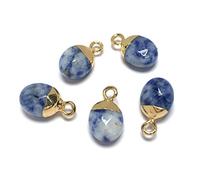 pendant 10pcs, Natural Stone Pendants Oval Shape Exquisite Pendant for Jewelry Making DIY Necklace Earring Accessories Reiki Healing Gift Genuine Gemstone Beads Jewellery-Making (Size : Sodalite)