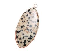 pendant 2pcs, Natural Stone Agates Pendants Horse Eye Shape Exquisite Charm for Jewelry Making DIY Earring Necklace Bracelet Accessories Genuine Gemstone Beads Jewellery-Making (Size : Speckled stone