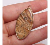 pendant 2pcs, Natural Stone Agates Pendants Horse Eye Shape Exquisite Charm for Jewelry Making DIY Earring Necklace Bracelet Accessories Genuine Gemstone Beads Jewellery-Making (Size : Picture stone