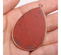 pendant 2pcs, Natural Stone Water Drop Shape Pendants for Jewelry Making DIY Earring Necklace Bracelet Accessories Size 37x55mm Genuine Gemstone Beads Jewellery-Making (Size : Rainbow Stone)