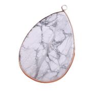 pendant 2pcs, Natural Stone Water Drop Shape Pendants for Jewelry Making DIY Earring Necklace Bracelet Accessories Size 37x55mm Genuine Gemstone Beads Jewellery-Making (Size : White Turquoise)