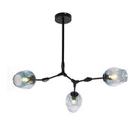 Pendant, 3 Lights Sputnik Chandelier Fitting, Rural E27 Ceiling During Lamp Dining Bedroom Lighting Amber 3-Light,Hanging Light(Blue,3 Light)