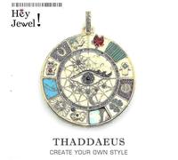 Pendant Amulet Magical Lucky Symbols, Summer Golden Jewelry Vintage 925 Sterling Silver Powerful Gif