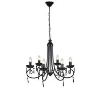 Pendant Ceiling Lamp Elegant Chandelier Black 6 Bulb Sockets Light vidaXL