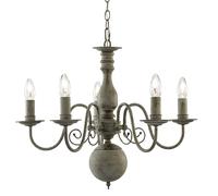 Pendant Ceiling Light 5 Light Chandelier Textured Greythorne E14 Dimmable IP20