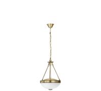 Pendant Ceiling Light Colour Bronzed Shade White Satin Glass Bulb E27 2x60W