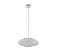 Pendant Ceiling Light Colour Chrome Plated Shade Clear Crystal Bulb E27 3x60W