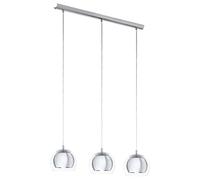 Pendant Ceiling Light Colour Chrome Plated Shade Clear Glass Bulb E27 3x40W