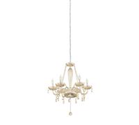 Pendant Ceiling Light Colour Chrome Shade CognacColoured Glass Bulb E14 6x40W