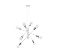 Pendant Ceiling Light Colour White Chrome Criss Cross Design Bulb E27 8x60W
