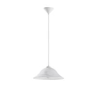 Pendant Ceiling Light Colour White Shade White Glass Alabaster Bulb E27 1x60W Loops White One Size