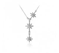 Pendant Chain Star Necklace Maple leaf Shape Zircon Shiny Jewelry For Women Mother Gift