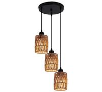 Pendant Chandelier Boho 3 Light Ceiling Light E27 Black And Brown