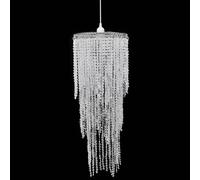 Pendant Chandelier Clear Crystal & Steel 26 x 70 cm Elegant Hanging Lamp Modern