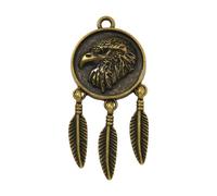 Pendant Charm for Necklace Making, Antique Gold Tone Zinc Alloy Jewelry Finding with Top Loop for Projects Pendant Finding Jewelry Component Alloy Charm Top Loop Necklace Making Bag Accessory