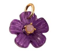 Pendant Component for Jewelry Making, Small Attachment Loop Charm with Faceted Center Accent in Necklace Projects Floral Charm Finding Pendant Supply Jewelry Focal Embellishment Beading Dangle Maker