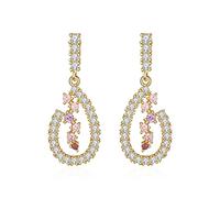 Pendant Drop-shaped Inlaid Crystals Elegant Fashionable And Exquisite Women's Jewelry Women Earrings