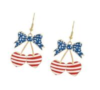Pendant Earrings Independence Day Theme Artistic Design Alloy Texture Suitable for Youthful Women Various Event Patriotic Bend Earrings