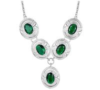 Pendant Elegant Silver Plated Necklace Zirconia Hollow Oval Shape,Colour:Red (Color : Deep Blue Zirconia)