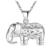 Pendant Elegant Women Necklace Silver Plated Elephant Model Childhood Fun Memories Silver 2.2X2.1CM