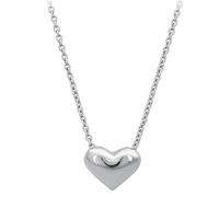 Pendant Elegant Women Necklace Three Dimensional Love Heart Shape,Colour:White Gold