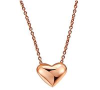 Pendant Elegant Women Necklace Three Dimensional Love Heart Shape,Colour:White Gold (Color : Rose Gold)