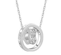 Pendant Elegant Women Necklace White Cubic Zirconia Hollow Love Heart,Colour:Rose Gold (Color : White Gold)