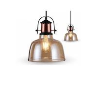 Pendant Holder E27 Vintage Metal + Amber Glass