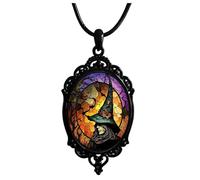 Pendant Homemade Gothic Bat Glass Pendant Necklace for Women Vintage Gothic Rope Chain Bat Collar Dark Punk Necklace Embossing Necklace Jewellery Gift Necklace African, metal, No gemstone