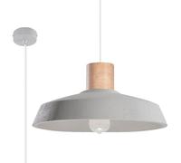 Pendant Lamp AFRA Concrete Wood Grey E27 LED SOLLUX LIGHTING Living room Indoor