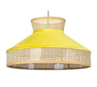 Beliani Rattan Pendant Lamp Yellow And Natural Batali