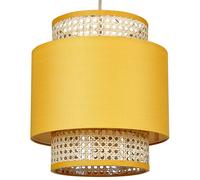 Beliani Pendant Lamp Boeri Rattan Mustard