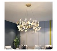 Pendant Lamp Classic Hanging Light Fixtures White and Gold Leaf PC or Ceramic Lampshades Compatible with Living Room Dining Room Lighitng,Wall lamp