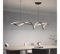 Pendant Lamp Dining Room Lamp LED Hanging Lamp Dimmable Chandeliers with Remote Control Ceiling Lighting for Living Room Dining Table Suspension Kitchen Bar Modern Black Bedroom Lighting(150cm)