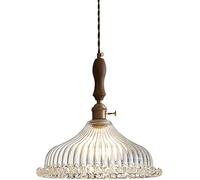 - Pendant Lamp E27 1-lamp Retro Brass Glass Flowers Ceiling Pendent Lamp Bar Entry Dining Room Adjustable Luminaire Interior Lighting Fixtures