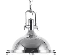 Beliani Pendant Lamp Ebron Metal Silver, Silver