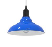 vidaXL Pendant Lamp Height Adjustable E27 Gloss Dark Blue Ø 31 cm Metal