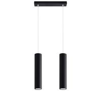 Pendant lamp LAGOS 2 - Black Round Tube Shape - Modern Loft Design - LED GU10