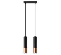 Sollux Lighting Loopez Steel Black/copper 2 Light Classic Pendant Ceiling Light