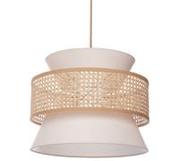 Beliani Pendant Lamp Luyano Rattan Beige, Brown
