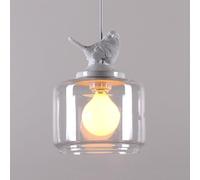 Pendant Lamp Modern Modern White Pendant Light with Clear Glass Birds Decor Vintage Farmhouse Ceiling Hanging Lamp Nordic Pendant Lighting Small Chandelier for Kitchen Island Table