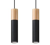 Pendant lamp steel, wood Pablo modern Design GU10