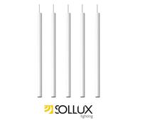 SOLLUX lighting Pastelo Ceiling Pendant Light with 5 Spotlights - Ceiling Light Living Room Pendant Light Dining Room Lamp - Kitchen Light Powder-Coated Steel in White 45 x 5 x 90 cm