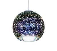 Beliani Pendant Lamp Sessera Glass Silver, Silver