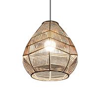 Pendant Lamp Shade Woven | Metal & Weave Rope Lamp Shades Ceiling | Rustic BohoRattan Lampshade - Handwoven Light Shade, Pendant Light Fixtures for Kitchen Island